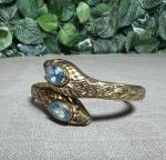 Art Deco Amethyst Paste Snake Bangle Bracelet
