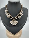 Vintage Gold Necklace with Sparkling Glass Rhinestones