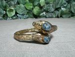 Art Deco Amethyst Paste Snake Bangle Bracelet