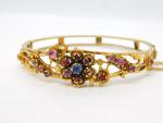 19th Century Austro-Hungarian Yellow Metal Bangle Bracelet