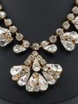 Vintage Gold Necklace with Sparkling Glass Rhinestones