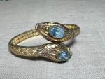 Art Deco Amethyst Paste Snake Bangle Bracelet