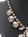 Vintage Gold Necklace with Sparkling Glass Rhinestones