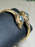 Art Deco Amethyst Paste Snake Bangle Bracelet