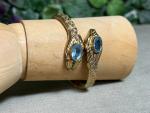 Art Deco Amethyst Paste Snake Bangle Bracelet