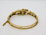 19th Century Austro-Hungarian Yellow Metal Bangle Bracelet