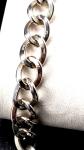 Antique Silver Men's Oval Curb Bracelet with Lion Links