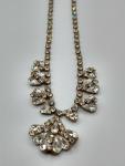 Vintage Gold Necklace with Sparkling Glass Rhinestones
