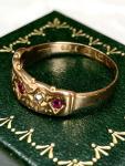 Victorian 15ct Gold Ruby and Diamond Gypsy Ring