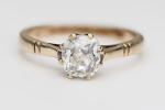 Victorian Yellow Gold Diamond Solitaire Engagement Ring