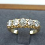 Edwardian 18ct Gold Diamond Dress Ring Size O