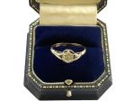 Victorian 9ct Gold Diamond Antique Ring Size R 1/2