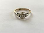 Victorian 9ct Gold Diamond Antique Ring Size R 1/2