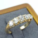 Edwardian 18ct Gold Diamond Dress Ring Size O
