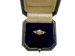 Victorian 9ct Gold Diamond Antique Ring Size R 1/2