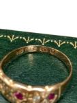 Victorian 15ct Gold Ruby and Diamond Gypsy Ring