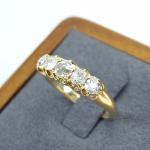 Edwardian 18ct Gold Diamond Dress Ring Size O