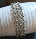 Etruscan Revival Sterling Silver Floral Bracelet
