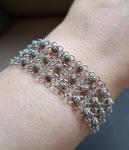 Etruscan Revival Sterling Silver Floral Bracelet