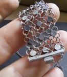 Etruscan Revival Sterling Silver Floral Bracelet