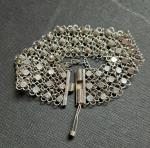 Etruscan Revival Sterling Silver Floral Bracelet
