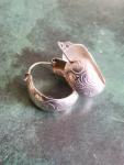 Art Deco Vintage Silver Hoop Earrings