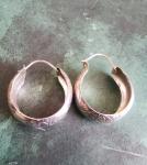 Art Deco Vintage Silver Hoop Earrings