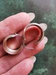 Art Deco Vintage Silver Hoop Earrings