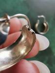 Art Deco Vintage Silver Hoop Earrings