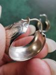 Art Deco Vintage Silver Hoop Earrings