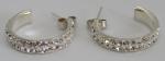 Vintage Art Deco Sterling Silver Hoop Earrings