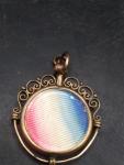 Vintage Glass Locket Pendant with Man's Photo