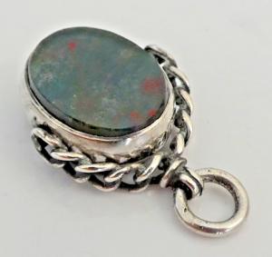 Victorian Sterling Silver Bloodstone Carnelian Pendant