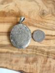 Victorian Silver Floral Engraved Locket Pendant