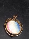 Vintage Glass Locket Pendant with Man's Photo