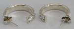 Vintage Art Deco Sterling Silver Hoop Earrings
