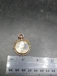 Vintage Glass Locket Pendant with Man's Photo