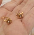 Victorian Yellow Gold Earrings with Pearls