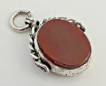 Victorian Sterling Silver Bloodstone Carnelian Pendant