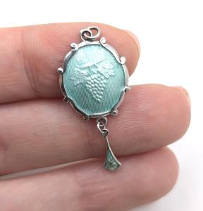 Antique Silver Enamel Pendant in Art Nouveau Style