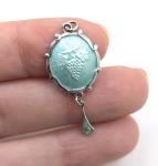 Antique Silver Enamel Pendant in Art Nouveau Style