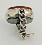 Victorian Sterling Silver Bloodstone Carnelian Pendant