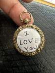 15K Gold Antique Locket Pendant with Engraved Scrolls