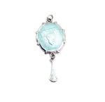 Antique Silver Enamel Pendant in Art Nouveau Style