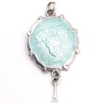 Antique Silver Enamel Pendant in Art Nouveau Style