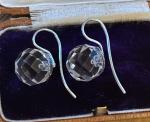 Charming Art Deco Sterling Silver Paste Earrings