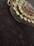 9ct Gold Victorian Heart Pendant with Red Paste