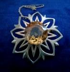Scottish Sterling Silver Quartz Vintage Brooch