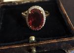 Vintage Red Gemstone Ring in 18K Gold Plating