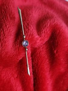 Vintage 9ct Gold Amethyst Brooch Pin